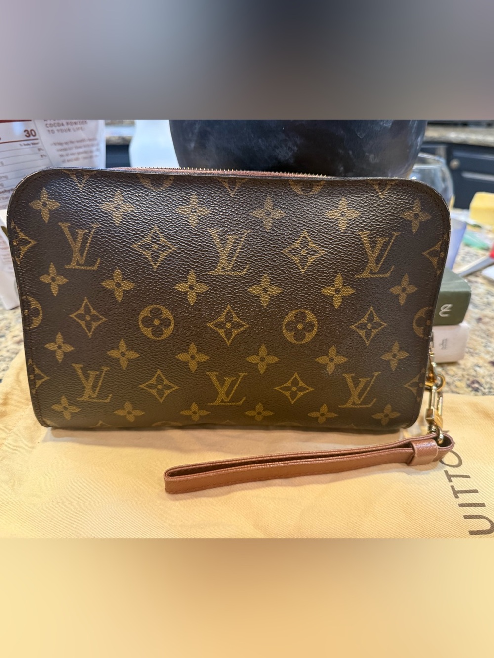 Louis Vuitton Brown Monogram Canvas Orsay Wristlet Clutch
